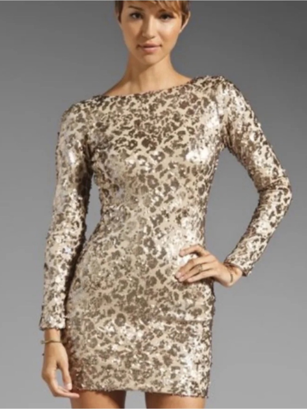 Dress the Population Bodycon Sequin Mini Dress Size Small